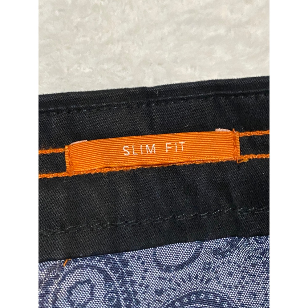 Hugo Boss Orange Label Slim Fit Chinos Mens 32 Black Cotton Trousers Pants - Picture 6 of 10